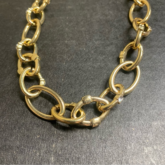 Stacked Link Necklace In Gold-crystal - Picture 8 of 11